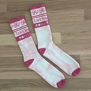 Love shack fancy x Roller Rabbit tube socks tie dye pink NWOT